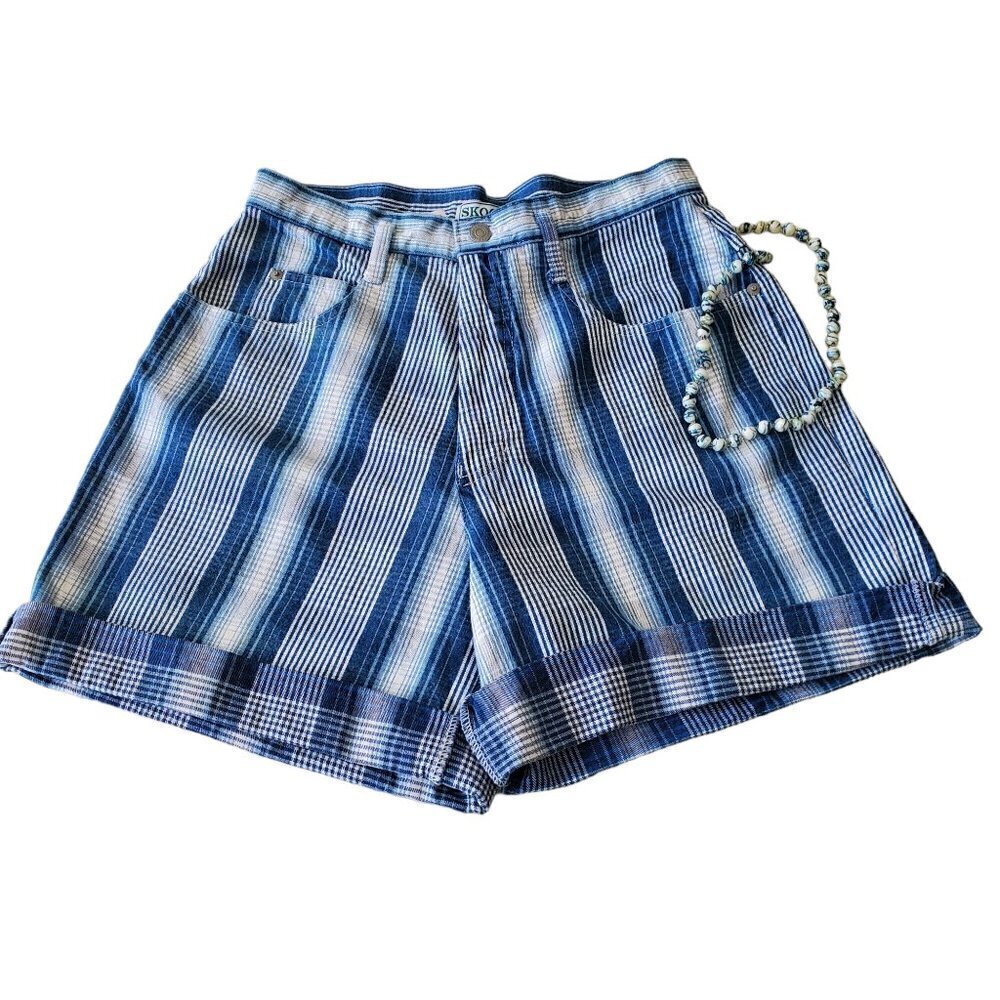 SKOOZI BLUE/WHITE STRIPED SHORTS